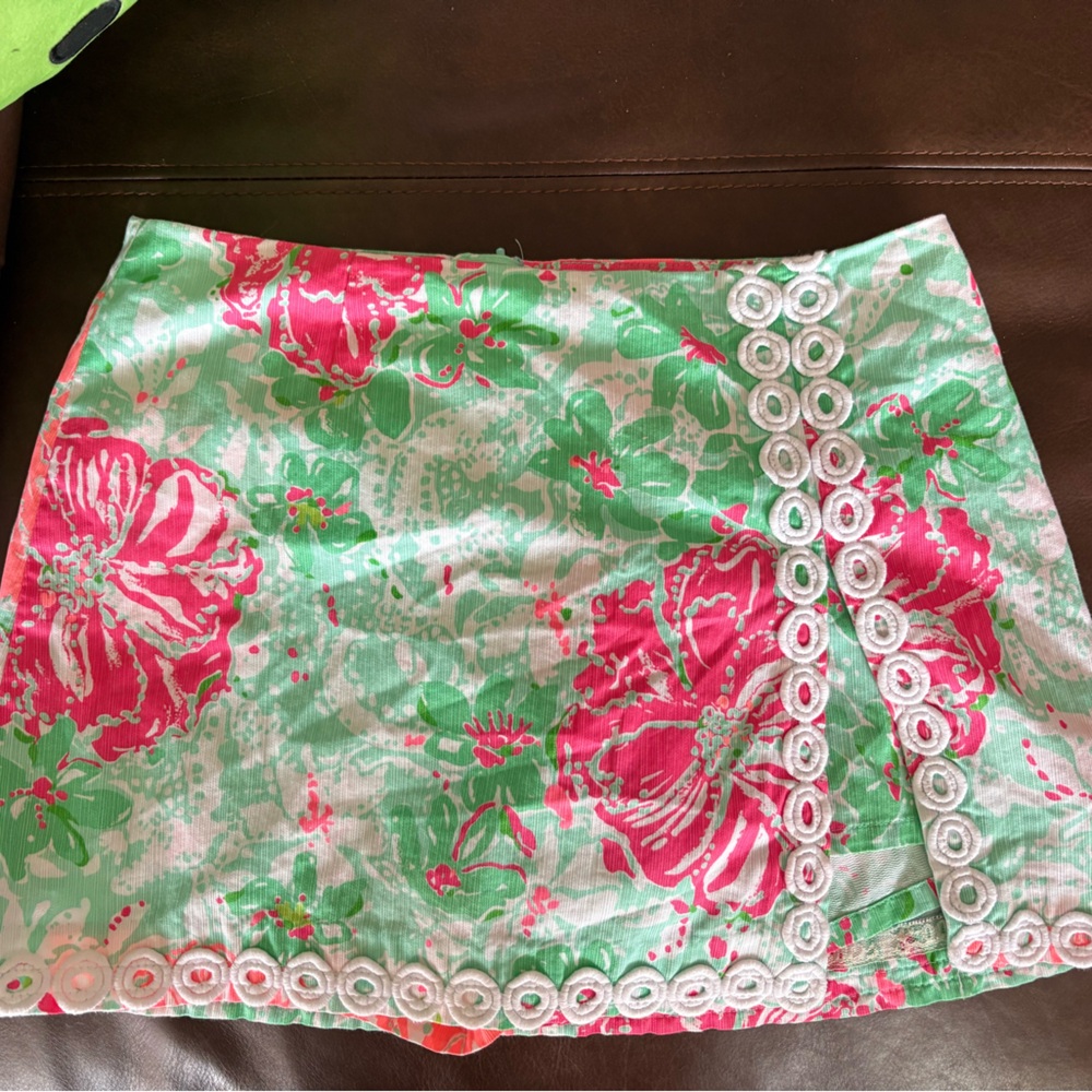 Floral Skirt with Lace Trim